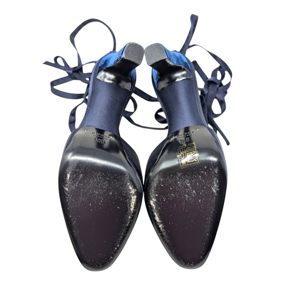 Gucci Vintage Tom Ford Final Collection 2004 Runway Silk Ankle Tie Platform 10 - Picture 12 of 16